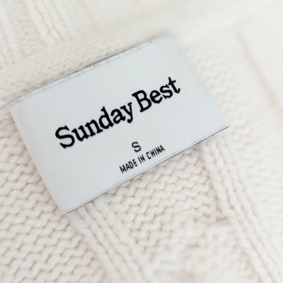 SUNDAY BEST Peggy V Neck Sweater White Wool S Small Aritzia - Picture 13 of 13